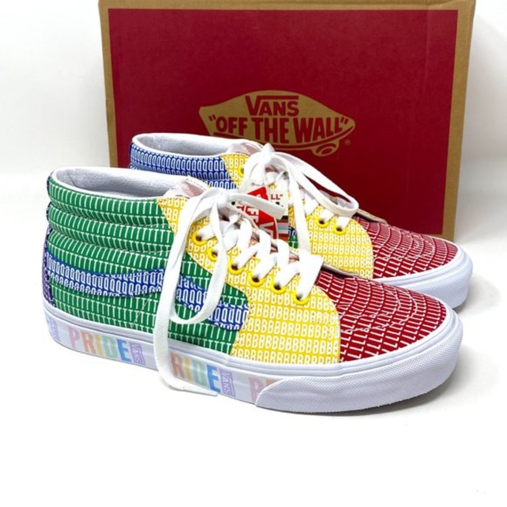 💖MEGA SALE💖VANS Womens Size Sk8-Mid Pride Lacing Multicolor Canvas VN0A3WM33WJ - Picture 9 of 12